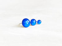 Sapphire blue surgical steel stud earrings by Ear Sugar made in the USA