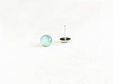 Sea Green shimmer round earrings by Ear Sugar hypoallergenic made in USA