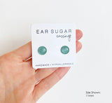 Succulent green stud earrings by Ear Sugar hypoallergenic made in the USA