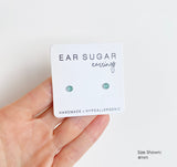 Succulent green stud earrings by Ear Sugar hypoallergenic made in the USA