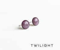 Twilight purple shimmer surgical steel earrings by Ear Sugar made in the USA