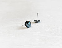 Charcoal black glitter stud earrings by Ear Sugar hypoallergenic
