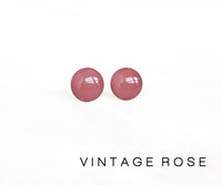 Vintage Rose muted pink stud earrings by Ear Sugar made in the USA