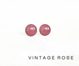 Vintage Rose muted pink stud earrings by Ear Sugar made in the USA