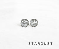 Stardust silver glitter surgical steel earrings by Ear Sugar made in the USA