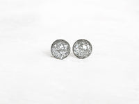 Stardust silver glitter surgical steel earrings by Ear Sugar made in the USA