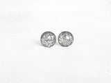 Stardust silver glitter surgical steel earrings by Ear Sugar made in the USA