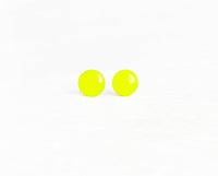 Neon yellow surgical steel earrings by Ear Sugar