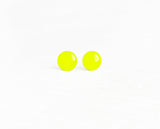 Neon yellow surgical steel earrings by Ear Sugar
