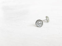 Stardust silver glitter surgical steel earrings by Ear Sugar made in the USA