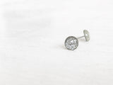 Stardust silver glitter surgical steel earrings by Ear Sugar made in the USA