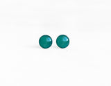 Spruce green stud earrings by Ear Sugar handmade in the USA