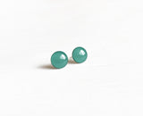Sage green surgical steel stud earrings by Ear Sugar made in the USA