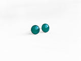 Spruce green stud earrings by Ear Sugar handmade in the USA