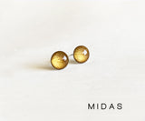 Midas gold stud earrings by Ear Sugar made in the USA