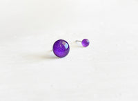Eggplant deep purple shimmer surgical steel stud earrings by Ear Sugar
